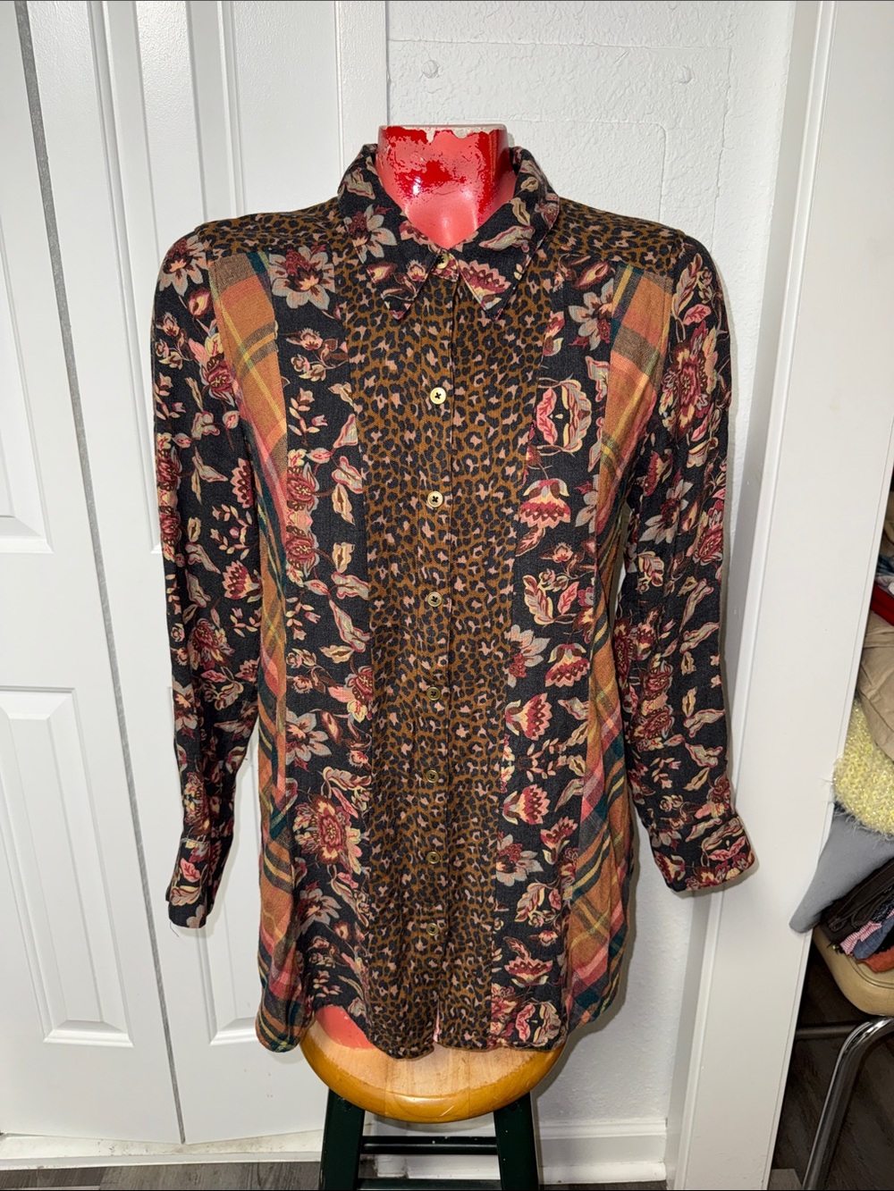 Soft Surroundings Icon Print Mix Tunic Shirt top blouse - Picture 2 of 4